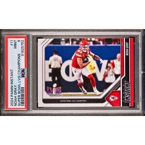 Noah Gray 2023 Panini NFL Superbowl LVIII Champions #11 Card PSA 9 Mint